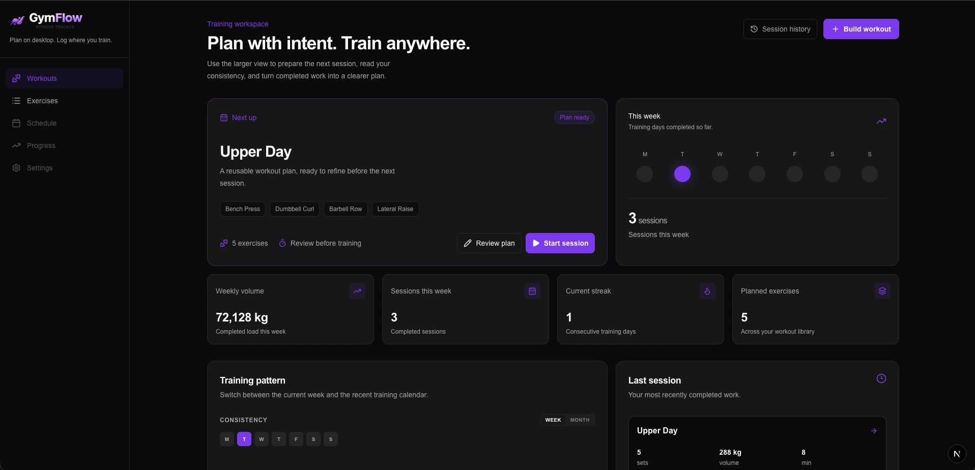 GymFlow — interface screenshot