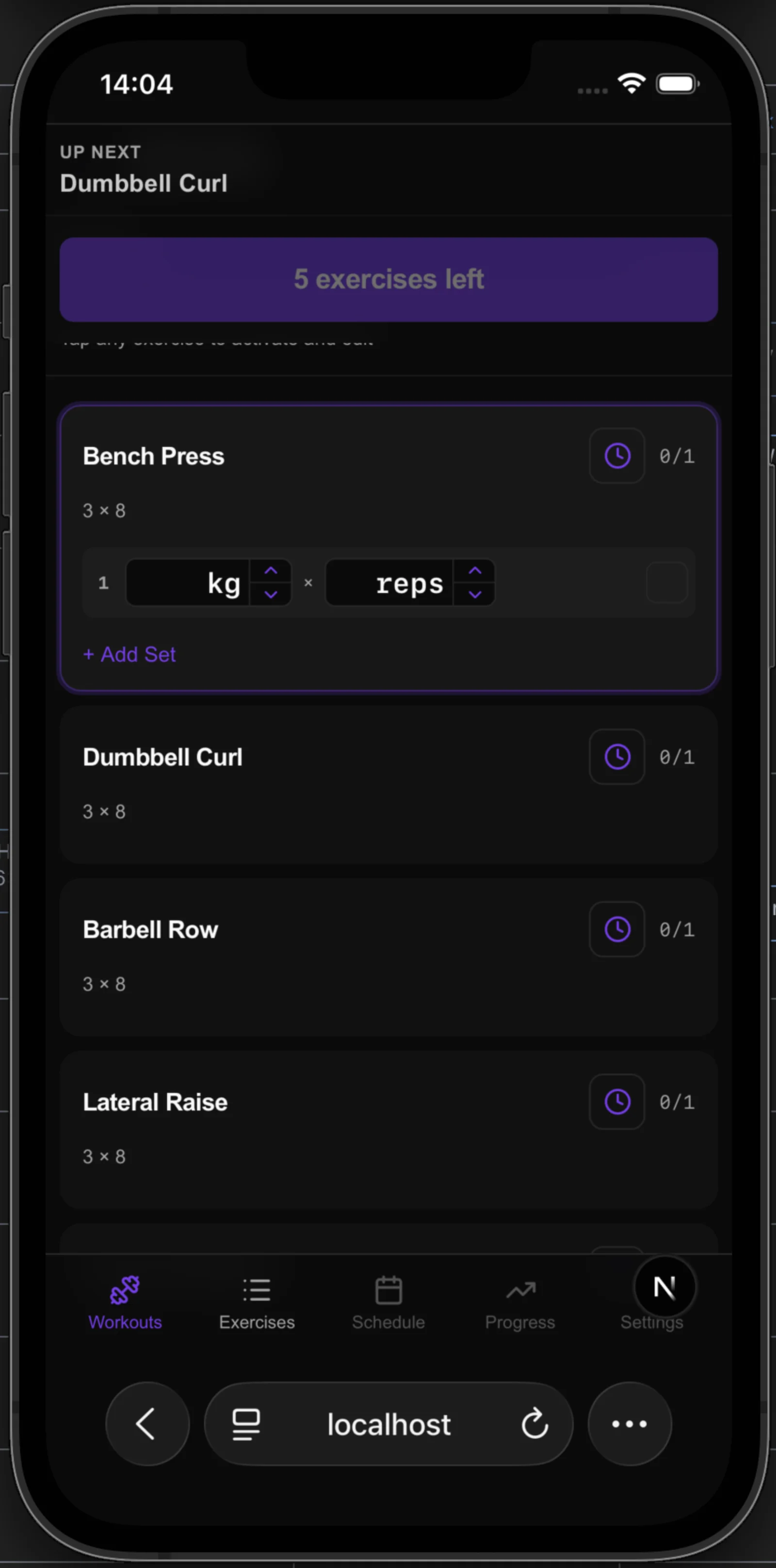 GymFlow mobile interface 1