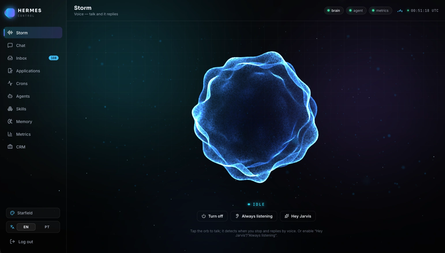 Hermes — interface screenshot
