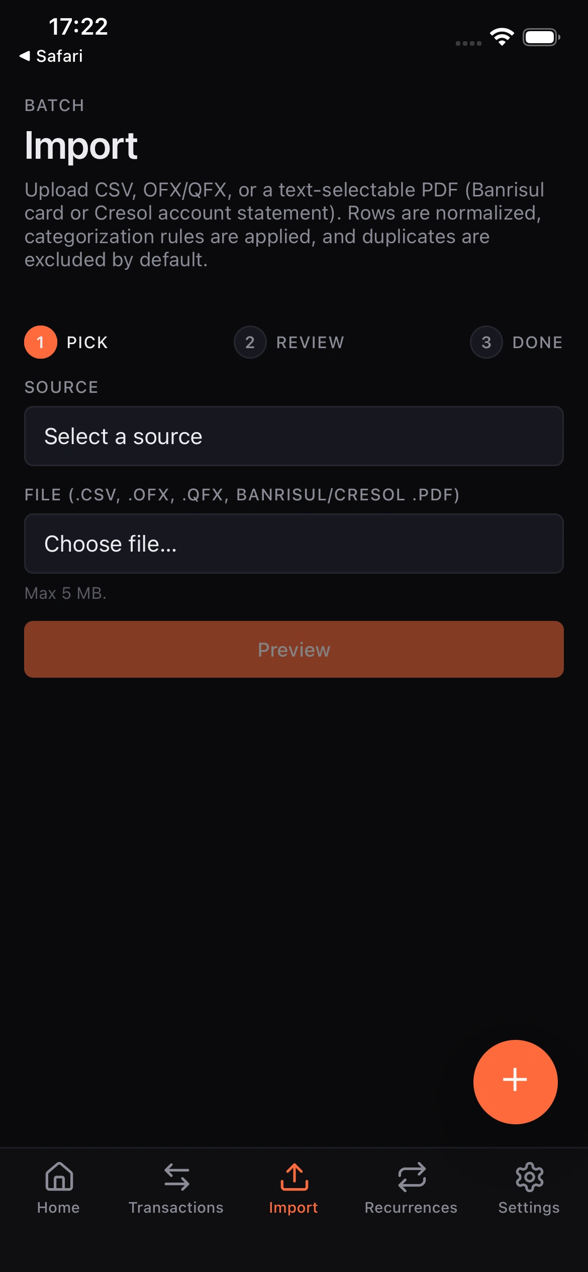 WIMM mobile interface 3